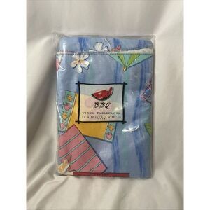 BBQ Vinyl Tablecloth Breast Beach Square 52x52" Outdoor Sun‎ Fun Party